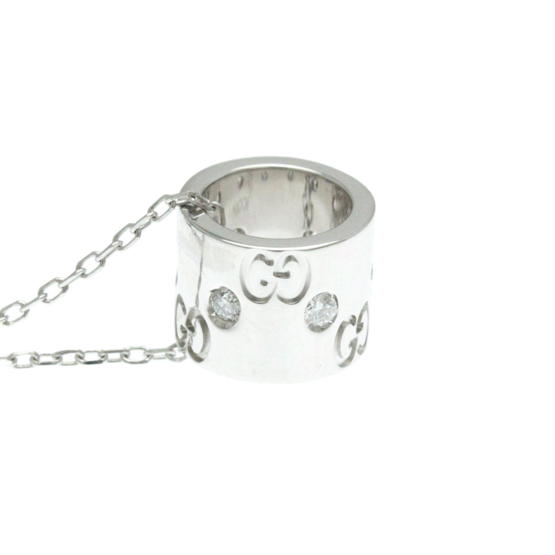 Gucci Icon Silver White Gold Necklace Jewelry