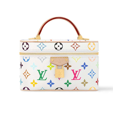 LV X TAKASHI MURAKAMI VANITY CHAIN POUCH WHITE 20CM M13662
