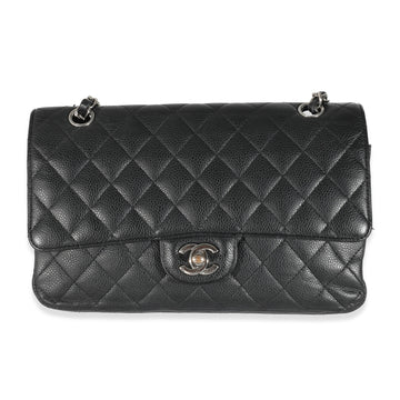 Top Quality Chanel Black Quilted Caviar Medium Classic Double New Bag