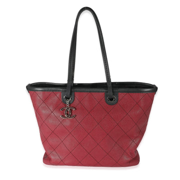 Top Quality Chanel Burgundy Quilted Caviar Fever Tote