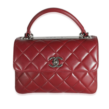 Top Quality Chanel Burgundy Quilted Lambskin Small Trendy New Bag