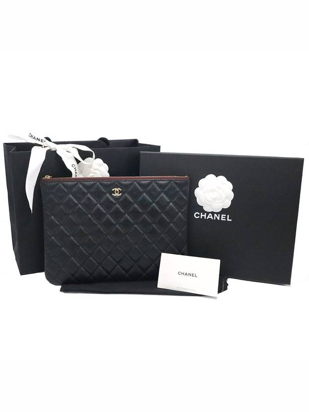 Top Quality Chanel A82545 Black Caviar Gold Classic New Medium Clutch No 29 Chanel