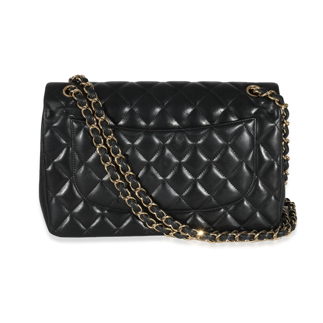 Top Quality Chanel Black Quilted Lambskin Jumbo Double New Bag