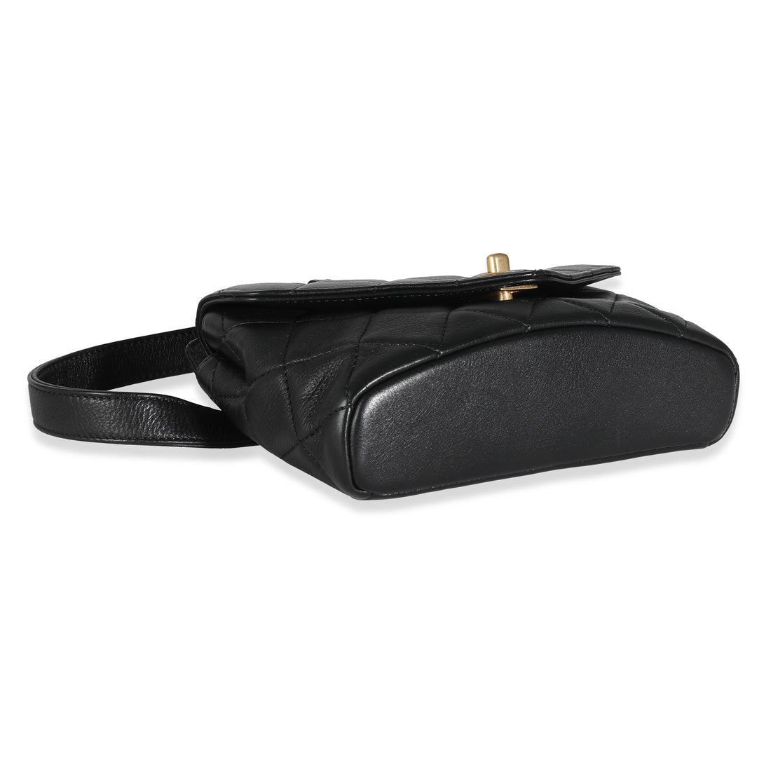 Top Quality Chanel Black Quilted Calfskin Carry With Chic New Waist Bag