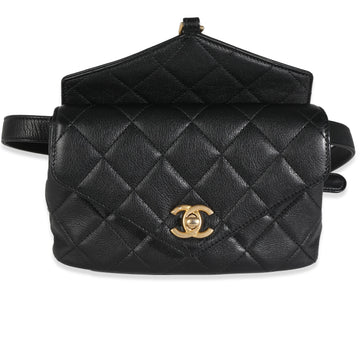 Top Quality Chanel Black Quilted Calfskin Carry With Chic New Waist Bag