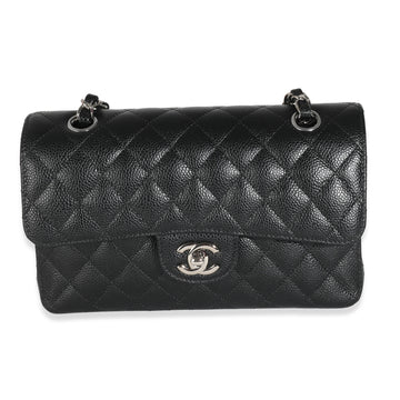 Top Quality Chanel Black Quilted Caviar Small Classic Double New Bag
