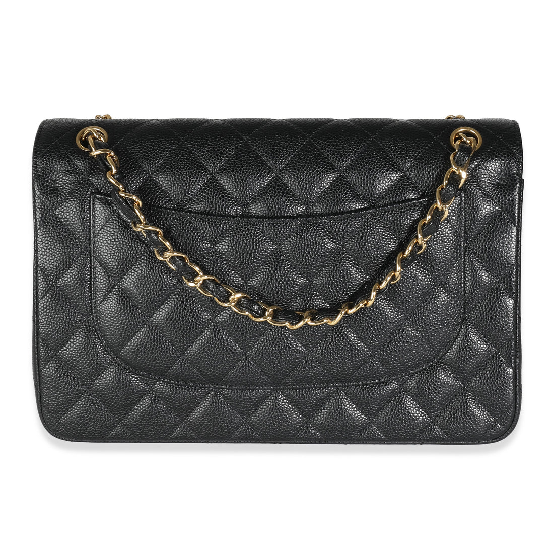 Top Quality Chanel Black Quilted Caviar Jumbo Classic Double New Bag