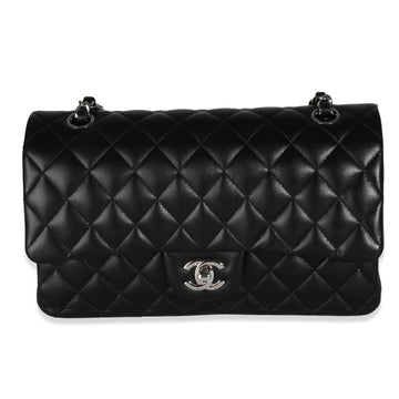 Top Quality Chanel Black Quilted Lambskin Medium Classic Double New Bag