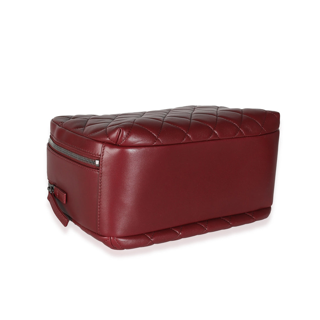 Top Quality Chanel Burgundy Quilted Lambskin Medium Trendy CC Bowling Bag