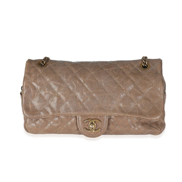 Top Quality Chanel Brown Quilted Glazed Caviar Large Shiva New Bag