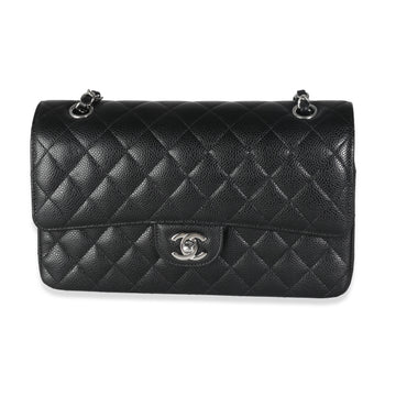 Top Quality Chanel Black Quilted Caviar Medium Double Classic New Bag