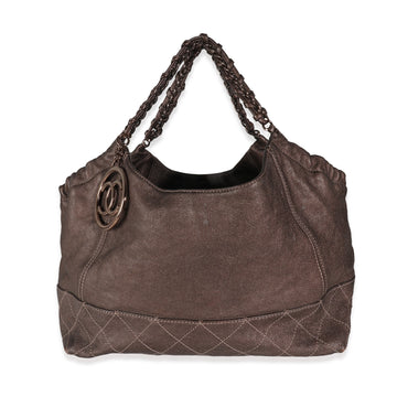 Top Quality Chanel Brown Distressed Caviar Coco Cabas XL Tote