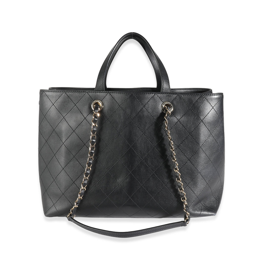 Top Quality Chanel Black Quilted Calfskin Large Serial Shopper Tote