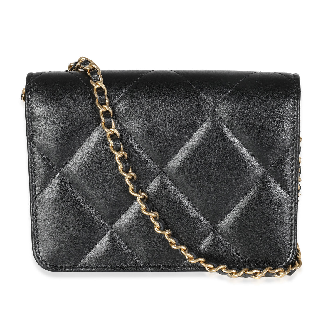 Top Quality Chanel Black Quilted Calfskin Strass Mini New Bag