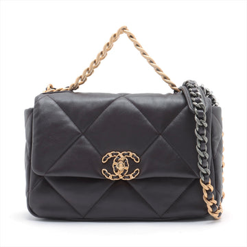 New 1:1 Rep Top Quality Chanel 19 in Chain Shoulder Bag Brown Gold x Silver Gold IC Chip