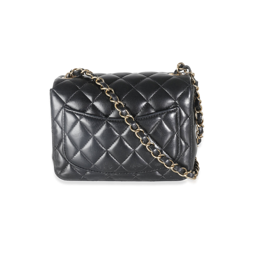 Top Quality Chanel Black Quilted Lambskin Mini Square New Bag