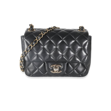 Top Quality Chanel Black Quilted Lambskin Mini Square New Bag
