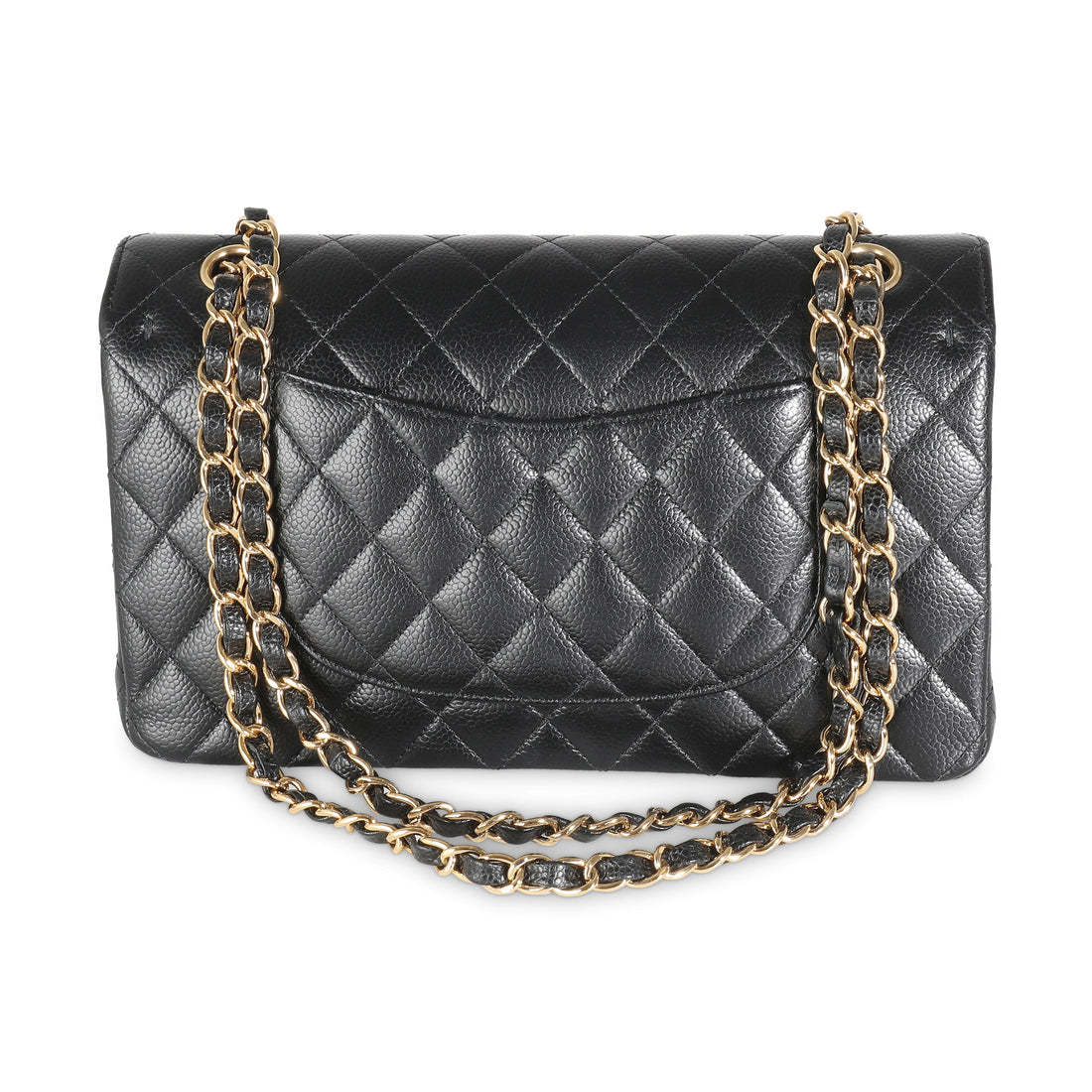 Top Quality Chanel Black Quilted Caviar Medium Classic Double New Bag