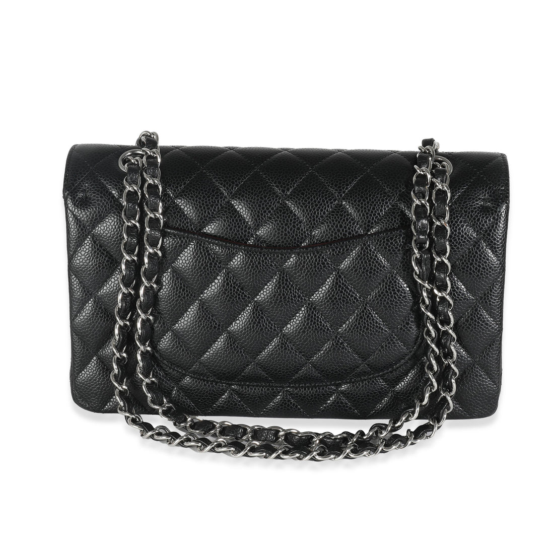 Top Quality Chanel Black Quilted Caviar Medium Classic Double New Bag