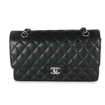 Top Quality Chanel Black Quilted Caviar Medium Classic Double New Bag