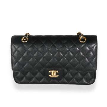 Top Quality Chanel Black Quilted Caviar Medium Classic Double New Bag