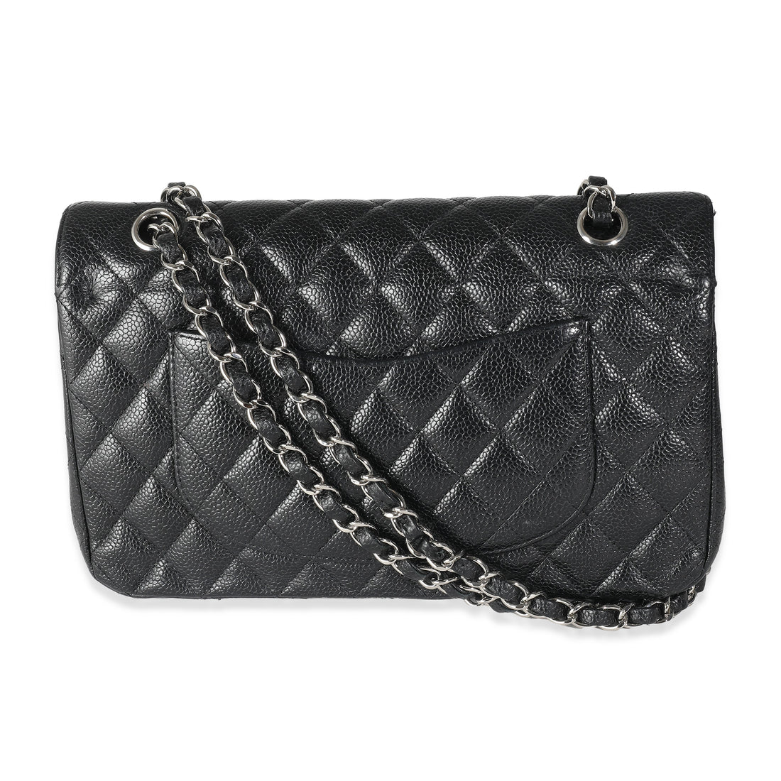 Top Quality Chanel Black Quilted Caviar Medium Classic Double New Bag