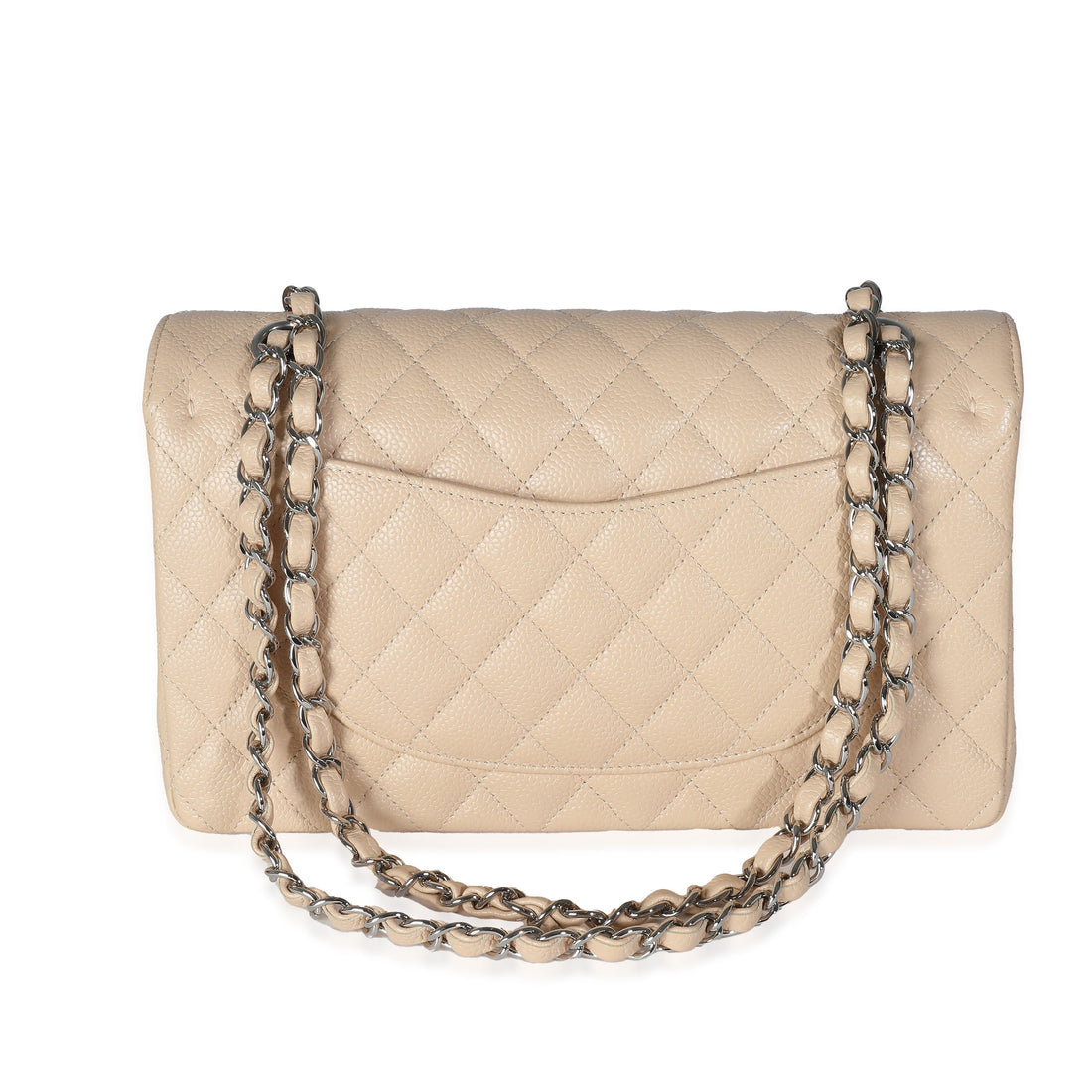 Top Quality Chanel Beige Quilted Caviar Medium Classic Double New Bag