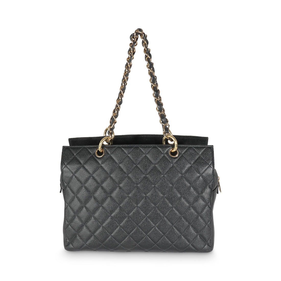 Top Quality Chanel Black Quilted Caviar Grand Shopper Tote