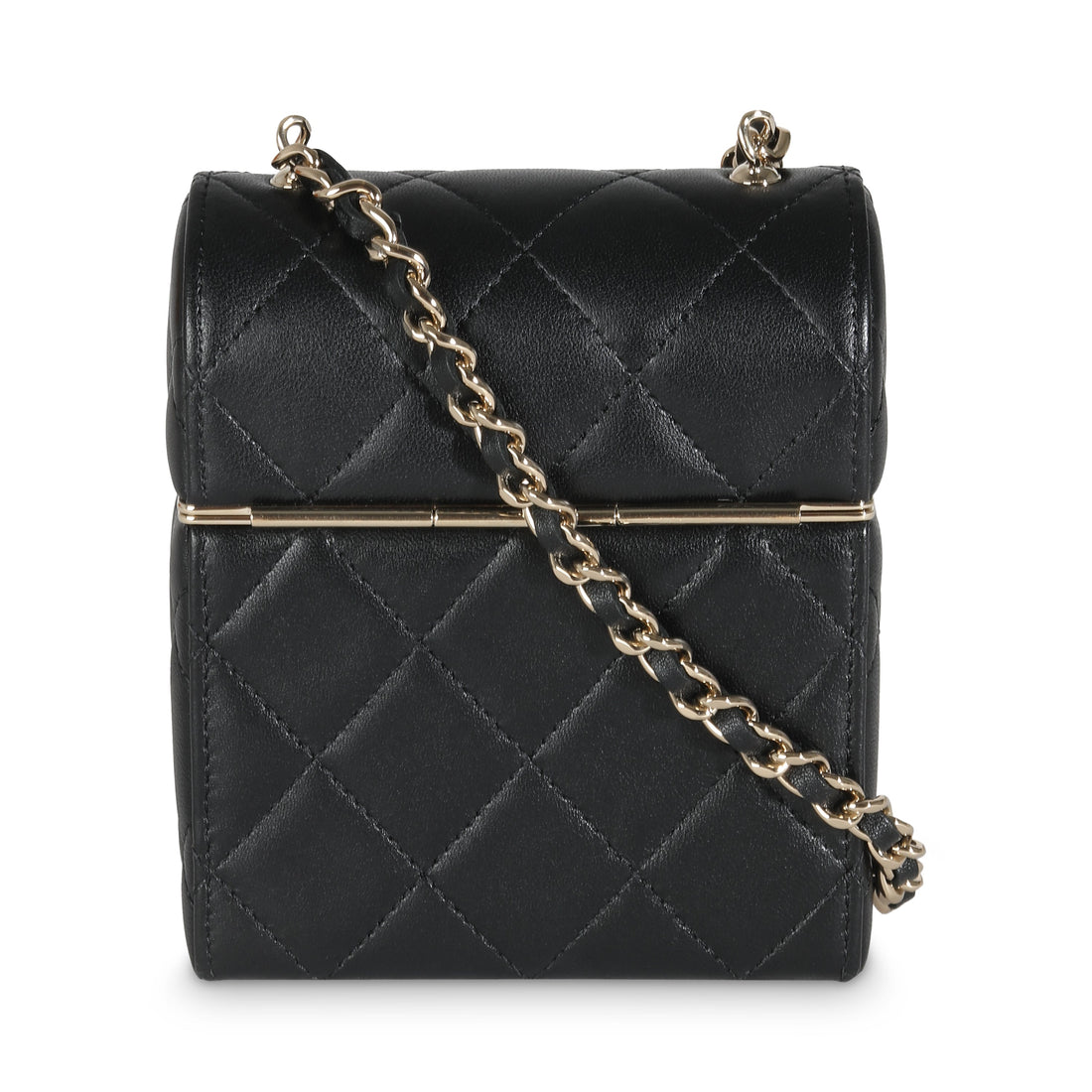 Top Quality Chanel 23C Black Quilted Lambskin Box Chain Vanity