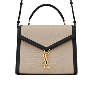 YSL CASSANDRA MEDIUM TOP HANDLE BAG IN CANVAS 25CM