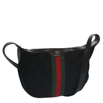 Gucci Sherry Black Canvas Shoulder Bag