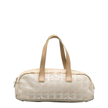 New 1:1 Rep Top Quality Chanel New Label Line Handbags Boston Bag Ivory Beige Canvas Leather  CHANEL