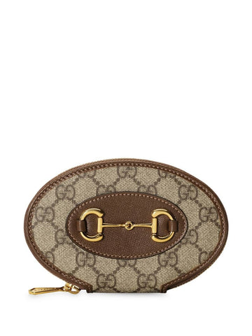 Gucci - Gucci 1955 Horsebit coin purse - women - Leather/Canvas/Gold Plated Metal - One Size - Neutrals
