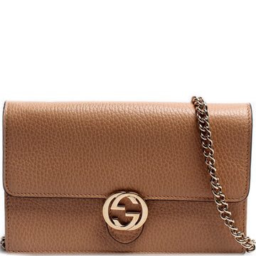 Gucci Dollar Calfskin Interlocking G Chain Wallet