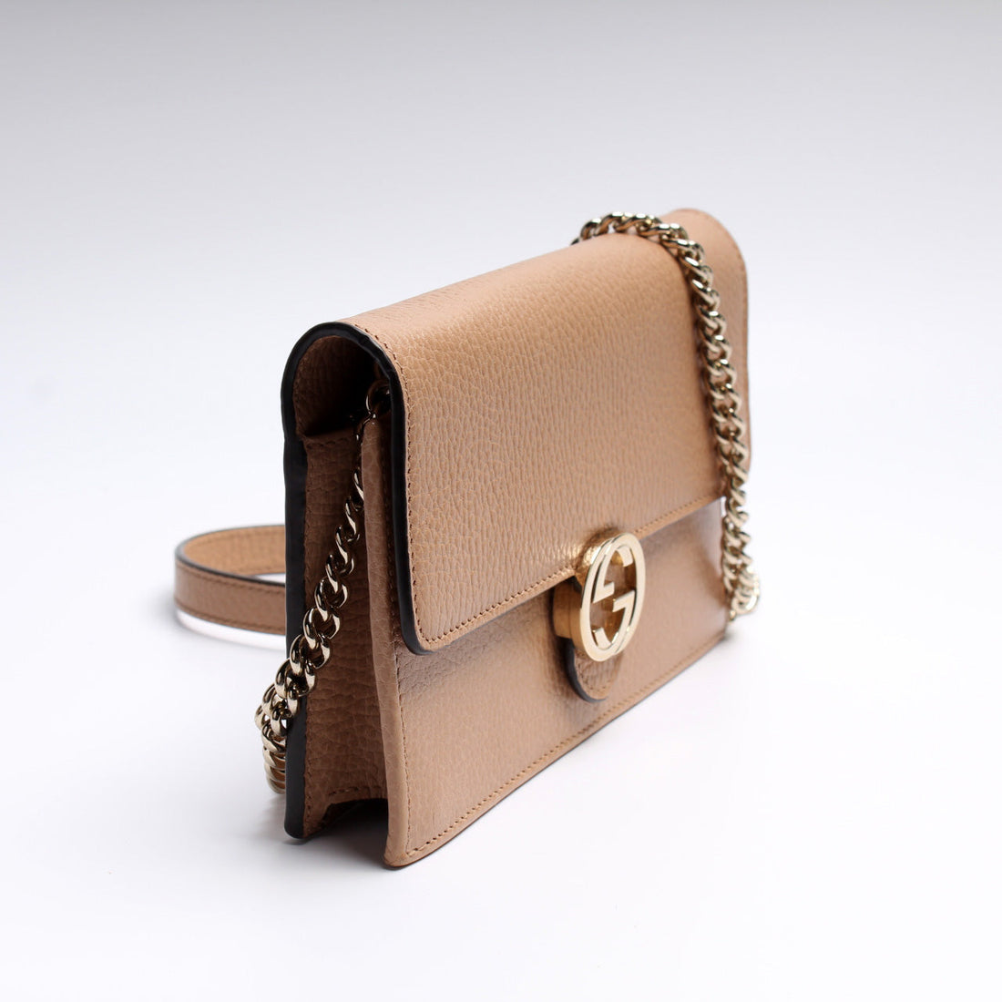 Gucci Dollar Calfskin Interlocking G Chain Wallet