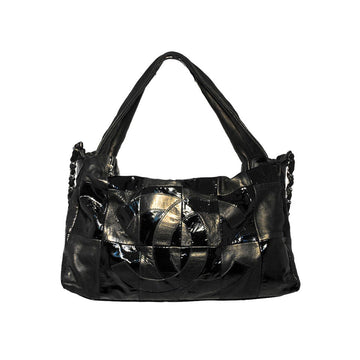 Top Quality Chanel Black Checkered Leather Shoulder Bag Shopper Tote
