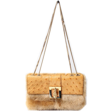 Gucci 005.1808 Flap Bag Mink and Ostrich