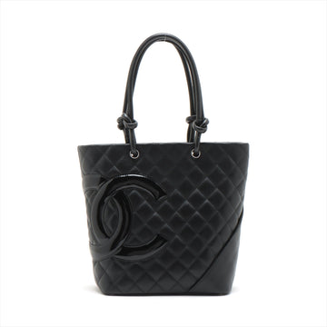 New 1:1 Rep Top Quality Chanel Combon Line Patent Leather   Handbag Black Silver G