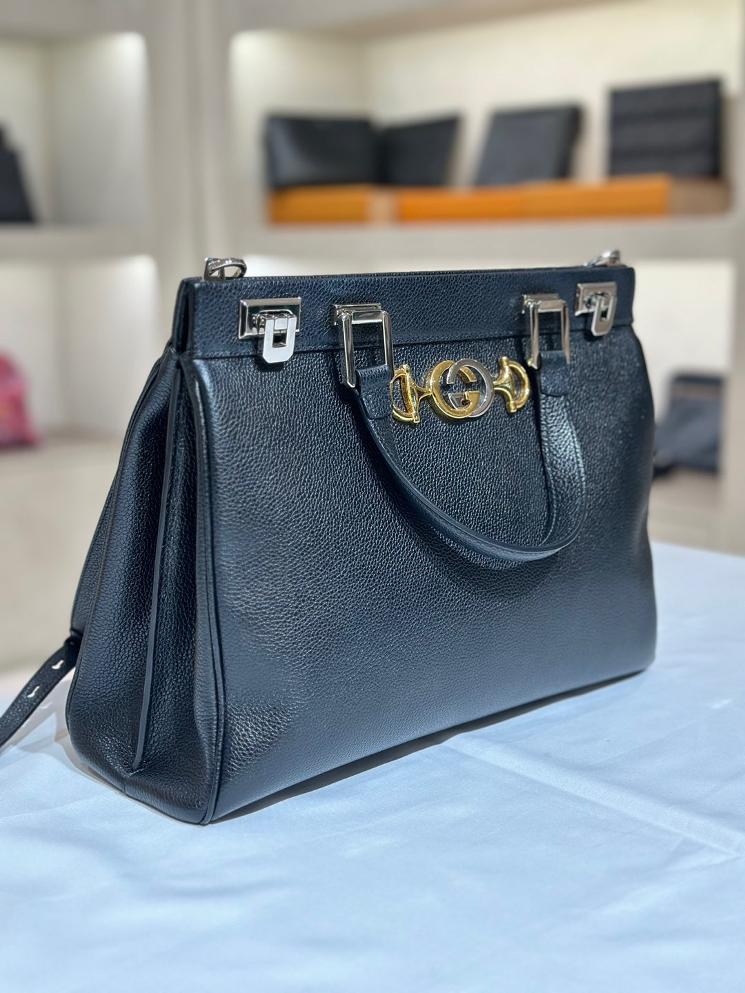 Gucci Jumi Medium Top Handle Black Shoulder Bag 564714 100884168