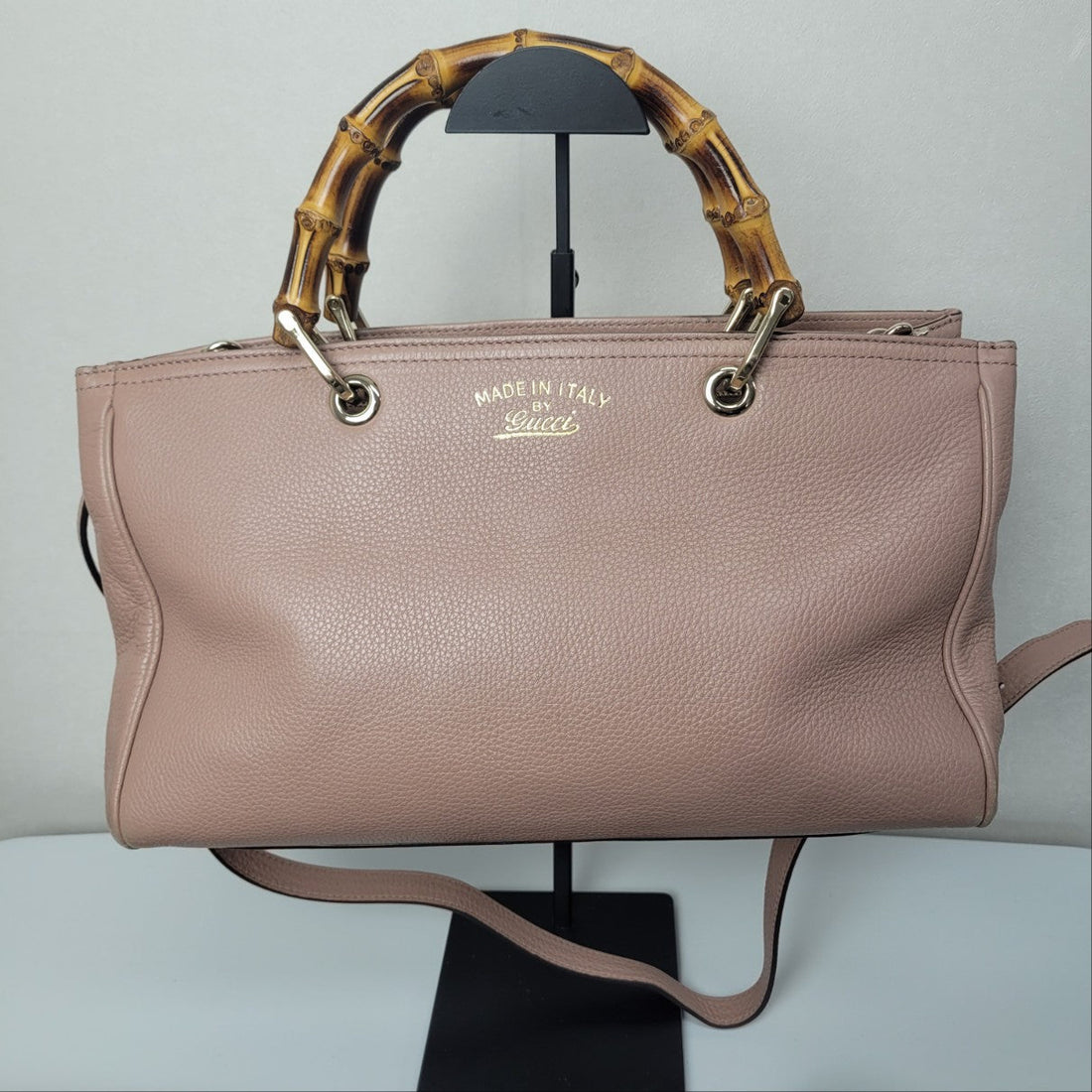 Gucci Indy Pink Leather Bamboo Light Gold Decoration 2WAY 323660 136549338