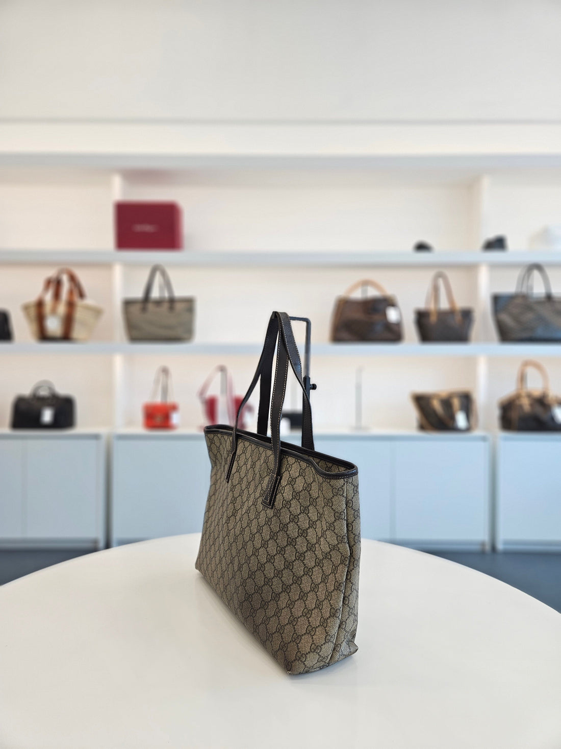 Gucci PVC Shopper GG Logo Canvas Shoulder Bag 138569525