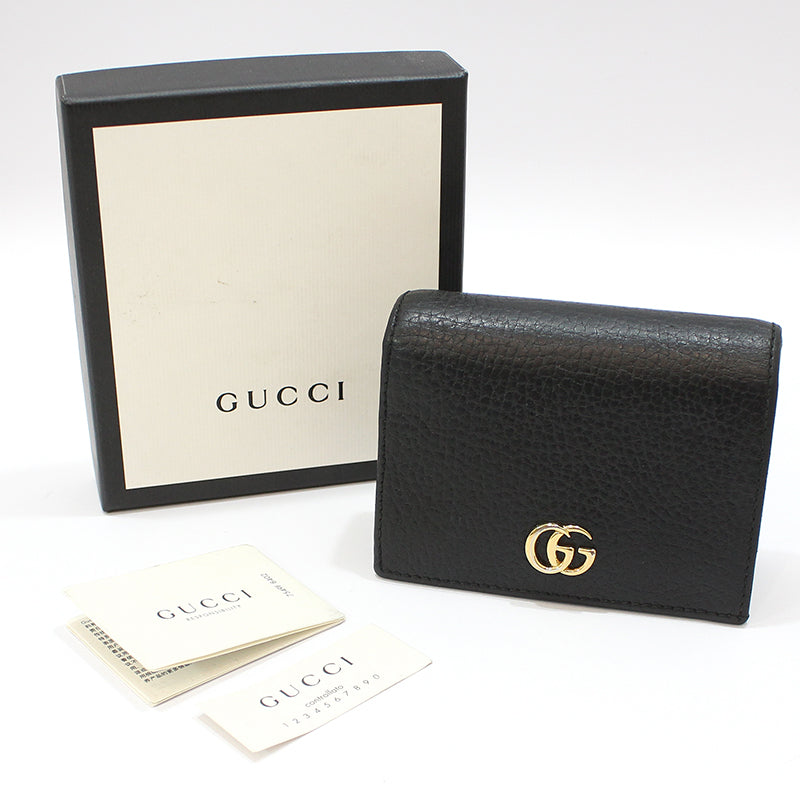 Gucci Black Gold GG Marmont Card Case Wallet 456126 142604721