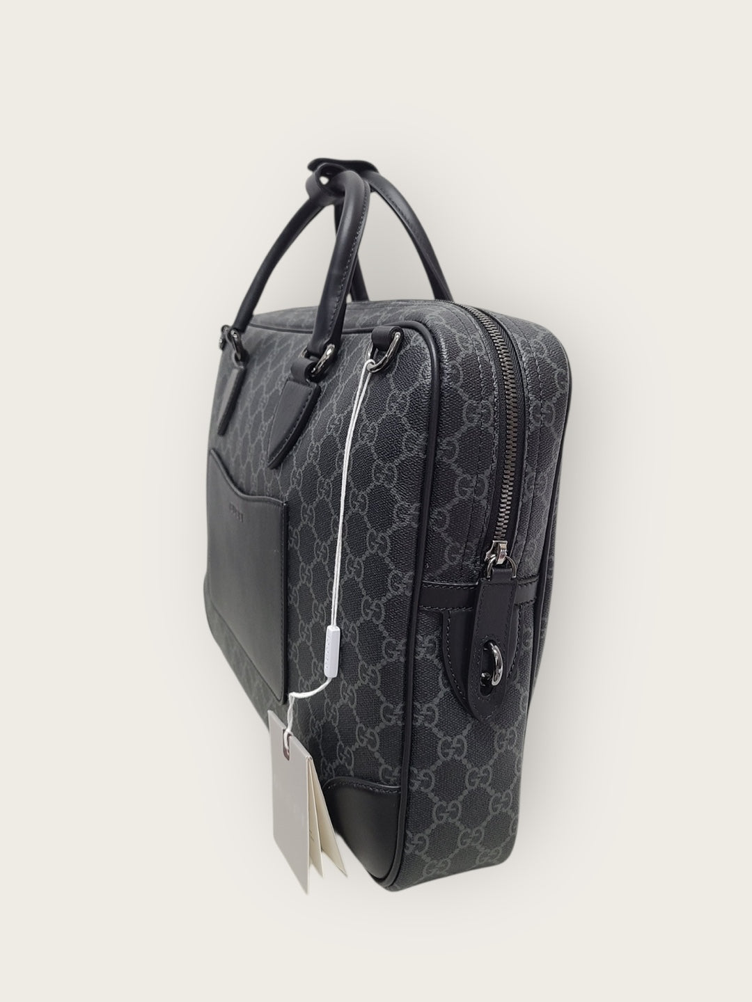Gucci Black GG Emblem Medium Briefcase 12345 142785292