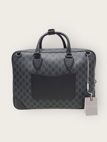 Gucci Black GG Emblem Medium Briefcase 12345 142785292