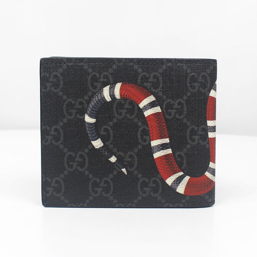 Gucci Kingsnake Print Bi-fold Wallet Black 451268 142909137