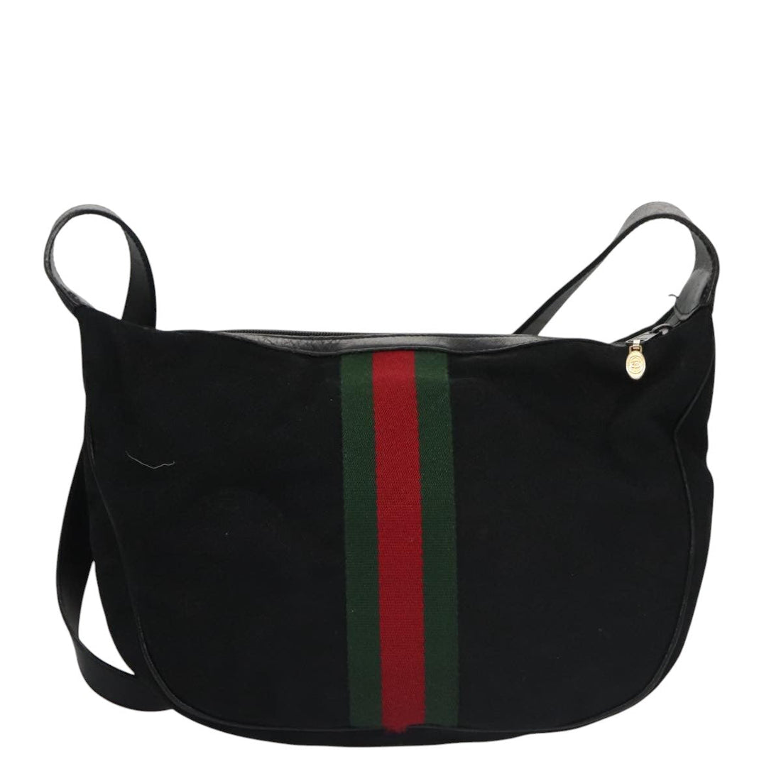 Gucci Sherry Black Canvas Shoulder Bag