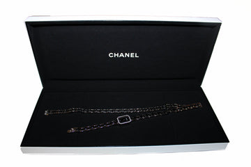 Top Quality Chanel  Triple Row Steel & Black Ceramic with Diamonds Premie're Mini Watch
