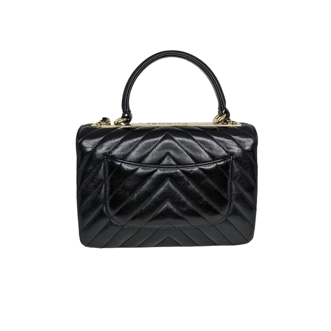 Top Quality Chanel Black Trendy CC Chevron Top Handle Flap Bag