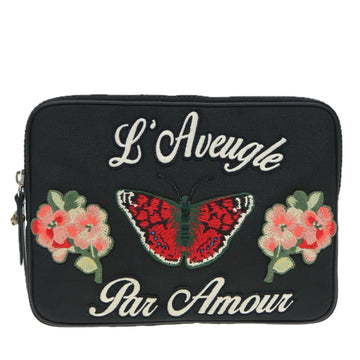 Gucci Clutch Bag Black Canvas Clutch Bag