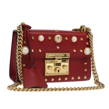 Gucci Padlock Red Leather Shoulder Bag